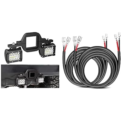 Nilight 2 PCS 4 Inch 60W LED Pods & 10 Feet Wiring Harness Extension Kit for Off Road Lights, Boat Lighting, 2 Years Warranty