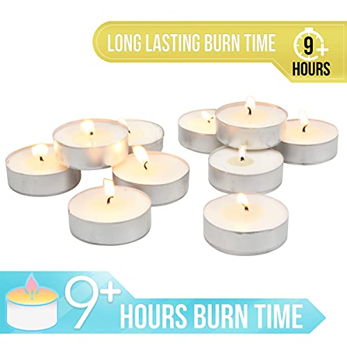 Image of Stonebriar 20 Pack Unscented Mega Oversized Tea Light Candles with 9 Hour Extended Burn Time
