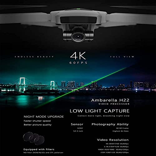 LYHY Drohnen mit Kamera für Erwachsene 4k, Drohnen für Luftaufnahmen, Drohnen zum Sammeln der Helligkeit bei Nacht – Bild 4