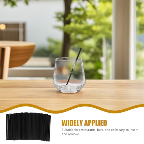 Pitillos negros desechables de plástico PP 13 cm, 1000 unidades miniatura 3
