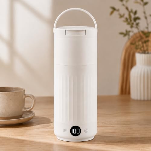 Image of Neepra Portable Electric Kettle 600ml with LCD Temperature Display, Travel Electric Water Boiler, 8 Preset Temperature Modes, 304 Stainless Steel, Fast Boil, Leakproof, Auto Shut-Off (New Portable)