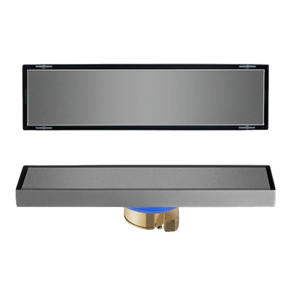 Desagüe de Suelo para baño, antiolor, Invisible, de Acero Inoxidable 304, Rectangular, Bandeja de baño Larga para Inodoro y lavandería, 50 cm de Ancho y 50 cm d,50cma-As Shown