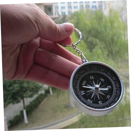 BESPORTBLE 2pcs Brújula de Aluminio Llavero Portátil Accesorio de Camping para Montañismo al Aire Libre Ligero Colgante miniatura 2
