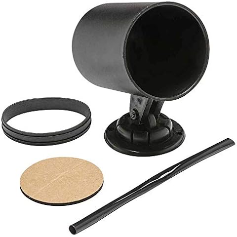 GlowShift Universal Black Single Gauge Swivel Dashboard Pod - Fits Any Make/Model - Swivels 360 Degrees - ABS Plastic - Mounts (1) 2-1/16" (52mm) Gauge to Vehicle's Dash Cover