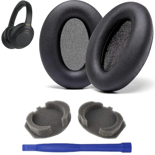 KOOLEVER 1 Pair Ear Pads for Sony WH-1000XM3, Earpads Replacement Headphone Foam Pads, Extra Thick Isolation Noise Memory Foam Earpads, Headphone Ear Pads Protein Leather Black