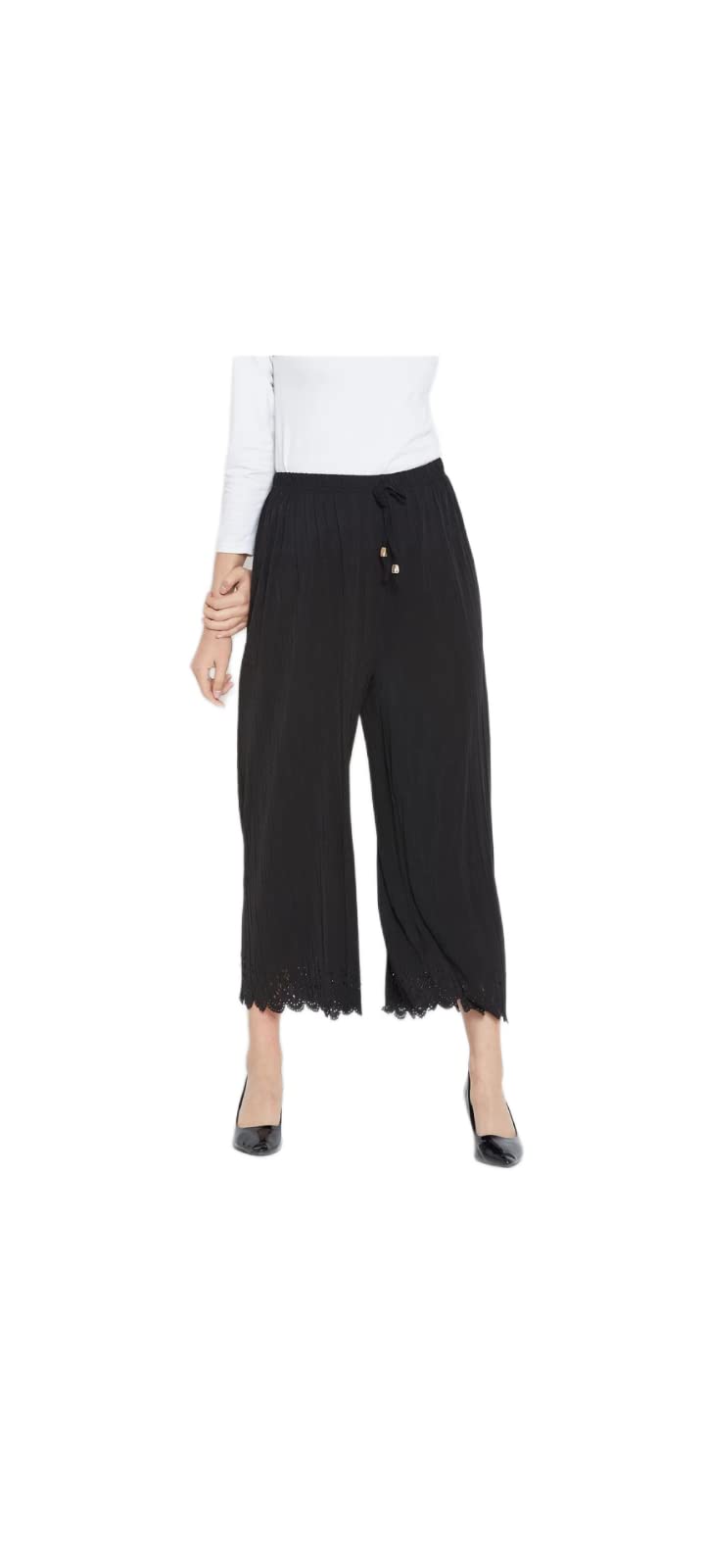 thrifty thread we promise comfort Women's Parallel Pallazzo Black-picture-2