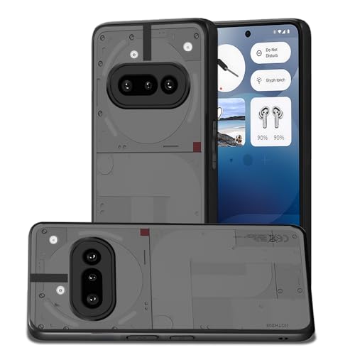 Image of AESTMO Nothing Phone 3A 5G Back Cover | 360 Protection | Matte Frosted Hard Back Translucent | Bumper Case for Nothing Phone 3A 5G (Smoke Black Matte PC+Black TPU Bumber)