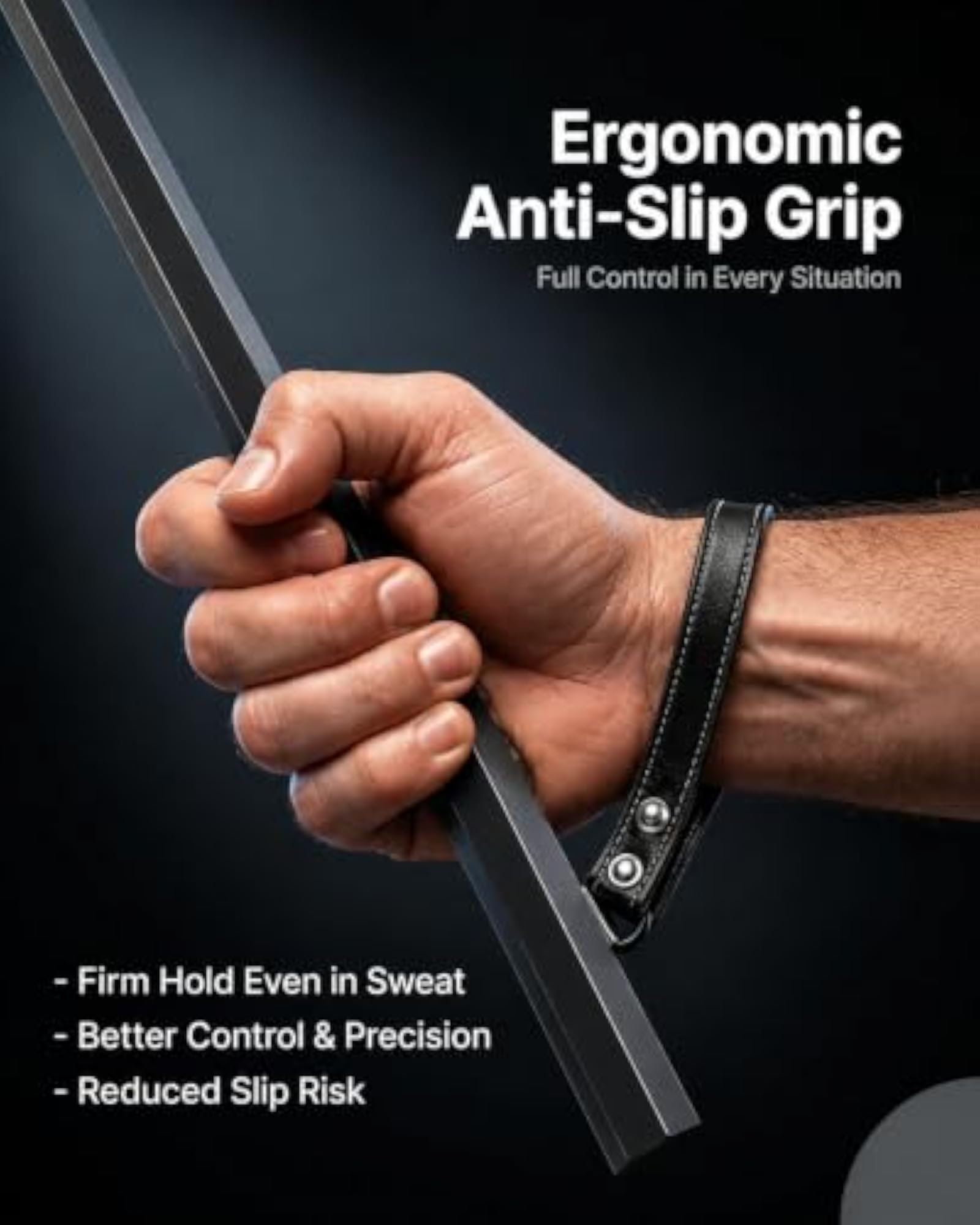 Heavy Duty Metal Stick Strong Leather Band Handle