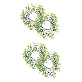 Zerodeko 2 Series Guirnalda De Velas Solar Luces Artificial Decoraciones De Mesa Eucalipto De Velas De Navidad Anillos De Vela Anillo De Vela del Festival Tela De Seda 2 Piezas*2