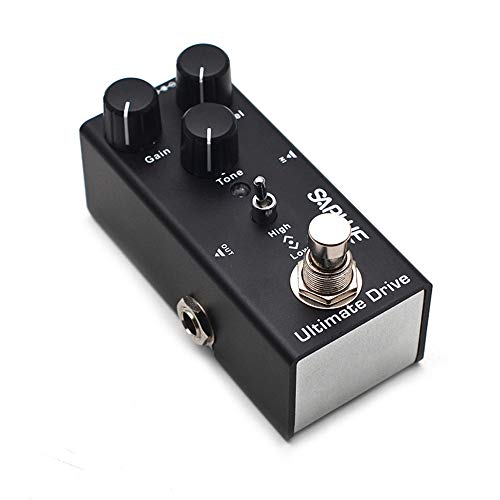 SAPHUE Ultimate Drive Guitar Effects Pedal Gain/Level/Tone Knob High Low Frequency Effect Pedals with Steel Metal Shell Mini Single Type Dc 9V with True Bypass Switch for Multi Electric Guitar Kit