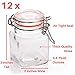 Spice Jars - 12 Airtight Flip Top Bottles with 40 Labels & Chalkboard Pen - Complete Set of 3.4 Ounce Square Empty Spice Bottles with Funnel | Kitchen Spice Organizer Clear Glass Jars