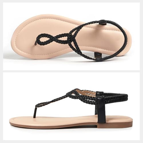 Image of zeetoo Women's Flat Sandals Summer T-StrapThong Bohemian Casual Comfortable Dressy Sandals for Women