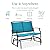 Best Choice Products 2-Person Outdoor Patio Swing Glider Steel Bench Loveseat Rocker for Deck, Porch w/Textilene Fabric, Steel Frame - Peacock Blue/Black