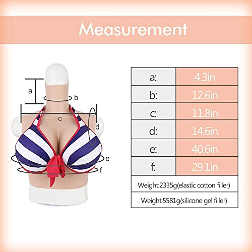 Image of ROANYER Silicone Breast Forms for Crossdressers Breastplate Crossdresser Silicone Fake boobs Transgender Cosplay Drag Queen