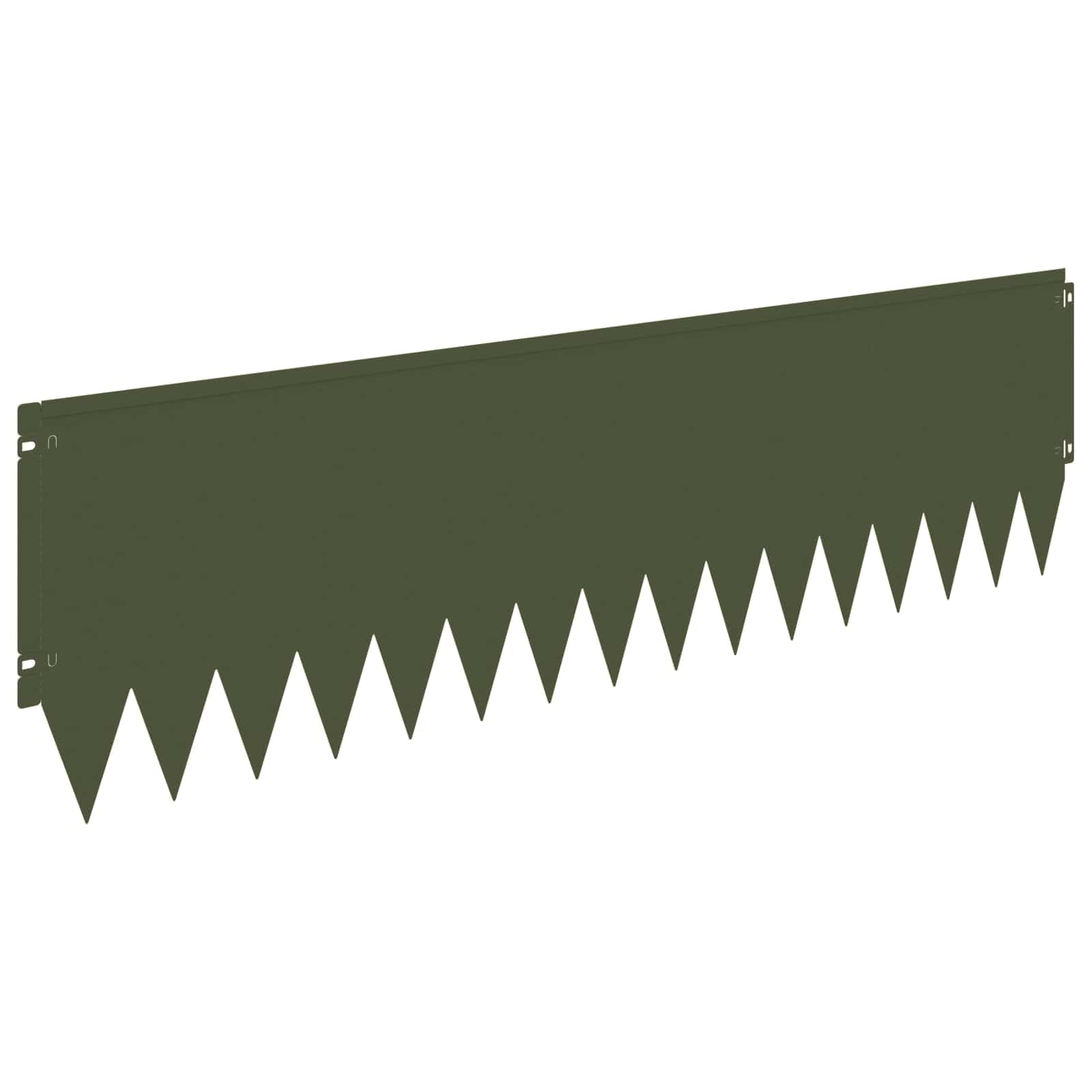 Obramowanie trawnika, 10 sztuk, 103 x 30 cm, stalowe, w kolorze oliwkowo-zielonym, odporne na warunki atmosferyczne, elastyczne obramowanie trawnika, obramowanie ścieżek i grządek