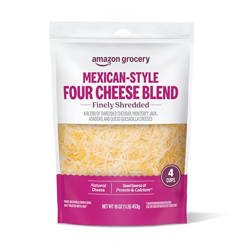 Amazon Grocery, Mexican-Style Four Cheese Blend, Finely Shredded, 16 Oz