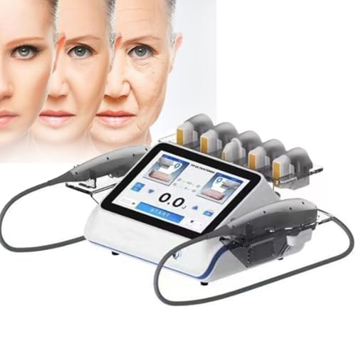 XNYXLPP Moldeador Corporal de Estiramiento Facial Hifu 7D, máquina Profesional de Estiramiento Facial y Corporal, máquina de Belleza Facial de Doble Mango, Antiarrugas Segura e indolora