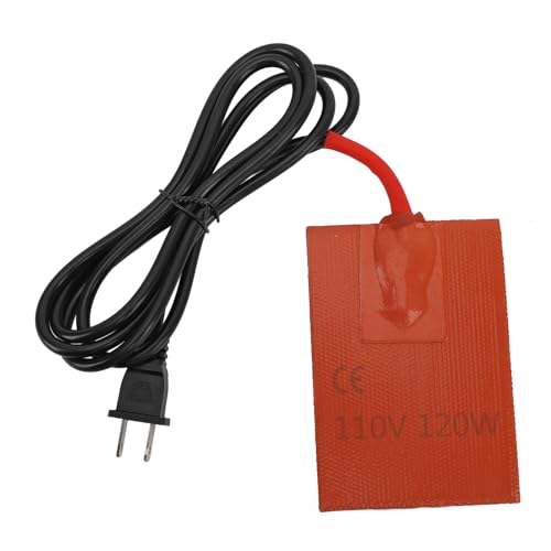 Jiawu Silicone Heater Mat, 3.5 X 5 120W Rubber Heating Pad, Flexible Silicone Heater Mat with Plug, Heating Blanket for Industrial Equipment 3D Printer (US Plug 110V)