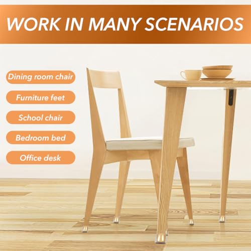 Image of HASTHIP 48PCS Chair Leg Floor Protectors Felt Padded Non-Slip Silicone for 1-1.5 Inch Tilting Vertical Legs Dining Chairs Bar Stools Office