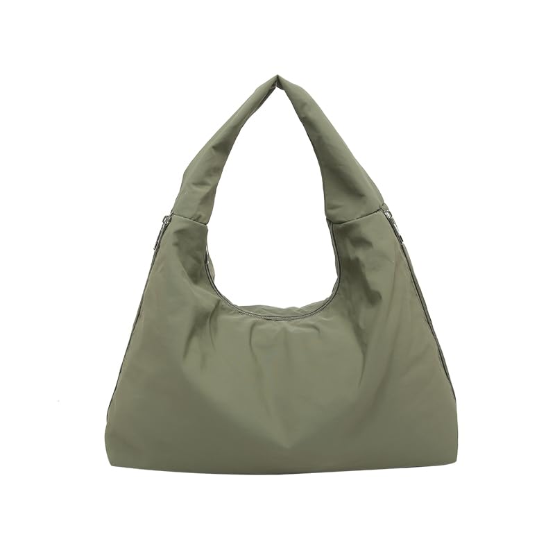 Women Nylon Dumpling Bag Large Capacity All-Match Shoulder Bag Solid Color Simple Shoulder Bag Shopping Work Date Party Bag