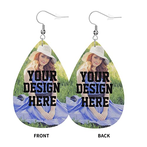 Custom Leather Earrings Personalized Fashionable Earrings with Your Text/Photo/Picture for Women as Anniversary Wedding Christmas Birthday Gift3