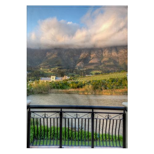 3dRose Africa, South Africa, Franschhoek. View from a Balcony. 22x30 Bath Hand Pool Towel