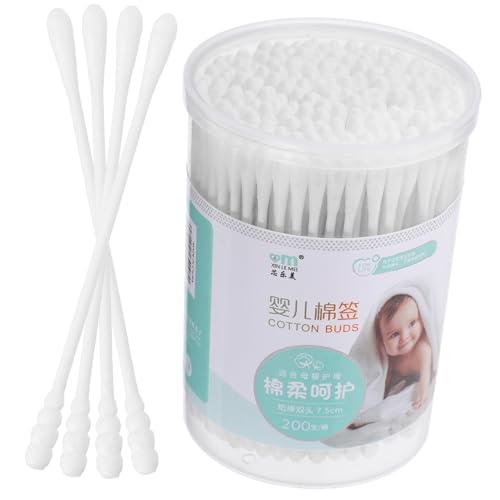 Beaupretty 200pièces pour Fin Double Embout Nettoyage Soins Nourrissons Précis Zones Délicates Compact