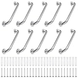 10 Pack Shower Grab Bars for Bathtubs and Showers – Stainless Steel Safety Handrails for Elderly, Seniors, and Handicap – Anti-Slip Bathroom Assist Handle (12.79”, Silver)