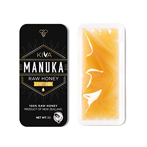 Kiva Raw Manuka Honey Snap-Packets, Certified Umf 20+ | 100% Pure Genuine New Zealand (Snap Packets) | On-The-Go | Non-Gmo | No Antibiotics | Traceable #TOP2
