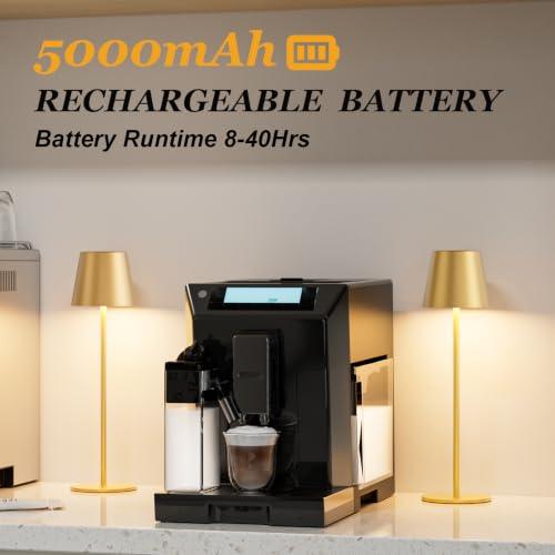 Image of Kakanuo Cordless Table Lamp Rechargeable Gold - 4 Pack Battery Operated Lamp for Dining Table, 3 Color Stepless Dimming Wireless Lamp for Counter, Outdoor Patio, Touch Control