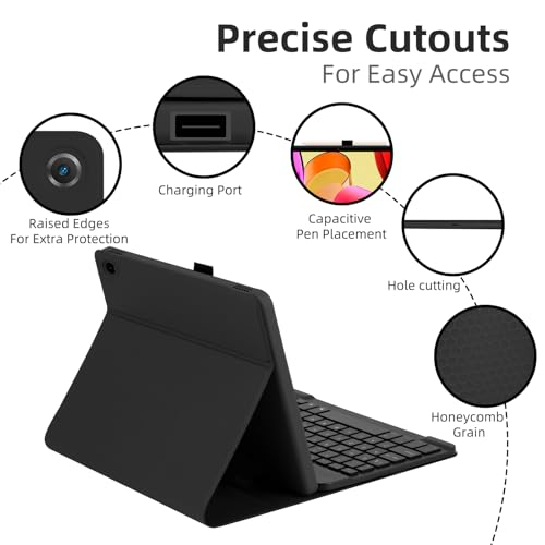 EAMPANG Case with Keyboard Mouse for Amazon Fire Max 11 inch (13th Generation, 2023 Release),7 Color Rainbow Backlit Detachable Type-C Charging Keyboard Magnetic Case Pen Holder 13th Gen Black by EAMPANG - Used condition - Image 3