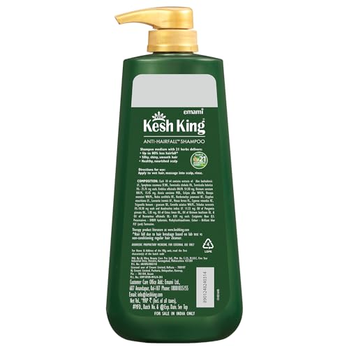 Image of Kesh King Ayurvedic Anti-Hairfall Shampoo | Reduces hairfall | 21 Ayurvedic herbs | No Paraben & No Silicon | Enriched with Aloe Vera, Bhringraja & Amla | 1000 ml (Pack of 2)