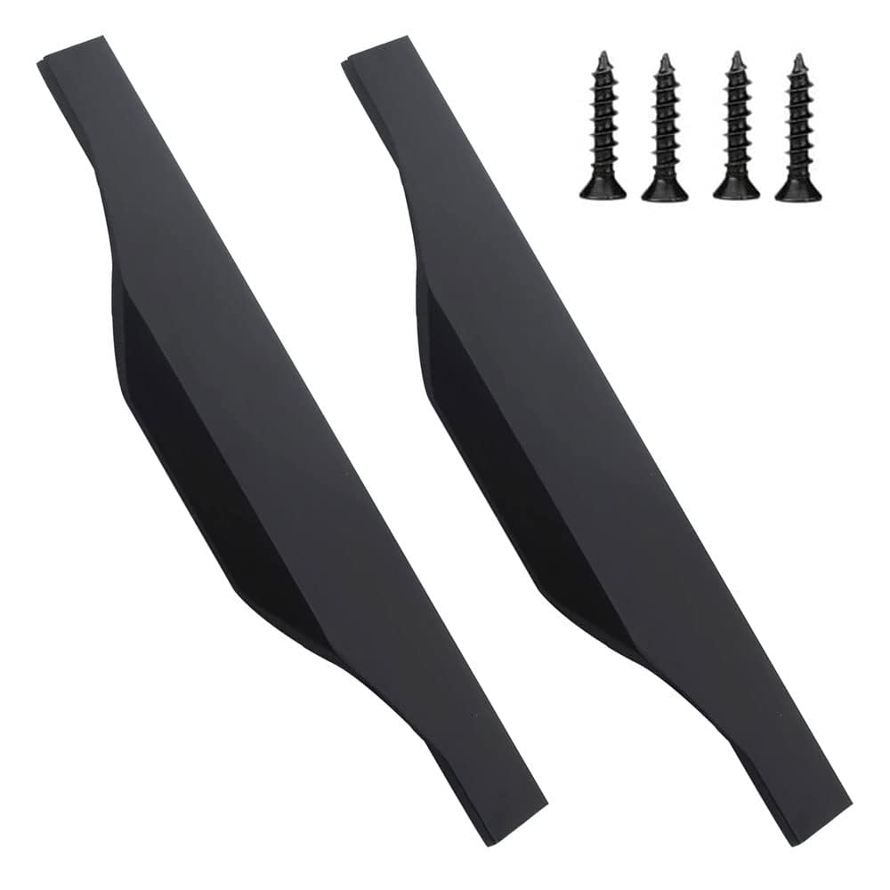 ZHONGLEFA 2 Pcs Aluminium Alloy Finger Edge Handle Cabinet Pull Handles Black Modern Style Drawer Cupboard Handles Hidden Finger Pull Handles for Home Kitchen Door Drawer Cabinet