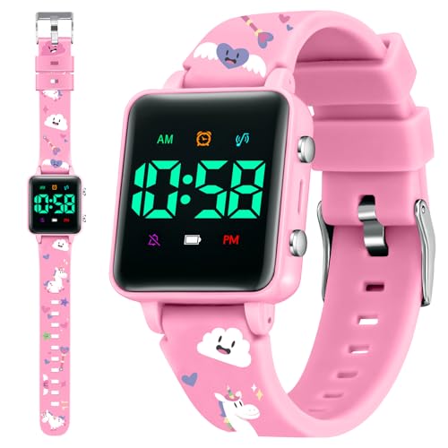 Potty Training Watch for Toddlers, Upgrade Magnetic Charging Potty Reminder with Music/Vibration/Colorful Lights Countdown, Cute Pattern Silicone Strap, Waterproof Kids Digital Watch, Gift for Kids