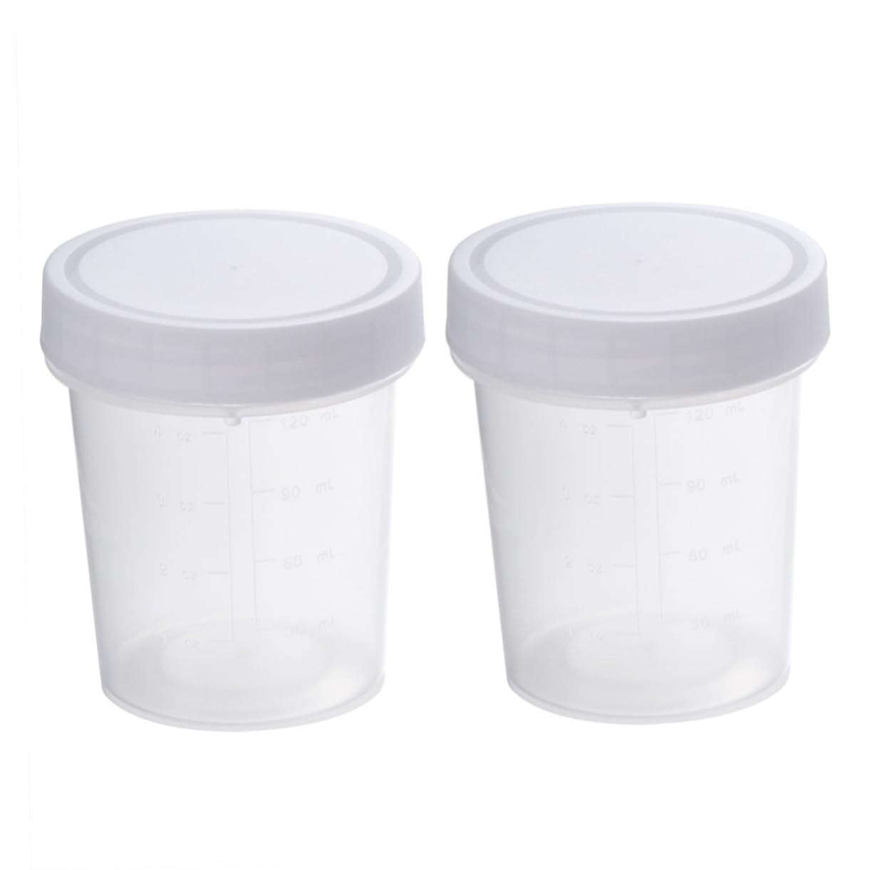 MUSISALY 2 Pack 120ml Specimen Scale Leakproof Container for Lab Use Plastic Medical Sample Pathology/Histology/cytology