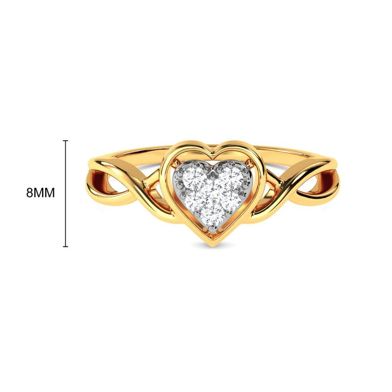 Image of KISNA 14k / 18k Real Gold & Diamond Ring | Diwali, Rakhi Rakshabandhan Gift for Sister /Bhabhi /Women | With Certificate of Authenticity & BIS-Hallmarked Gold Jewellery | Aatifa Diamond Ring