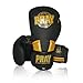 Pray Boxing Marfil/Carbon Pride - Guantes de Boxeo de Piel Natural con Sistema de Doble Velcro y protección Extra para Las muñecas. (Negro/Dorado, 14 Oz)