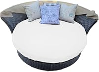 Sonneninsel Auflagen überzug Wasserdicht, Sonneninsel Auflagenbezug Universalgröße, Liegepolsterbezug Sonneninsel Rund, Sonneninsel Auflagen Ersatz 100% Polyeste (Ø180cm)