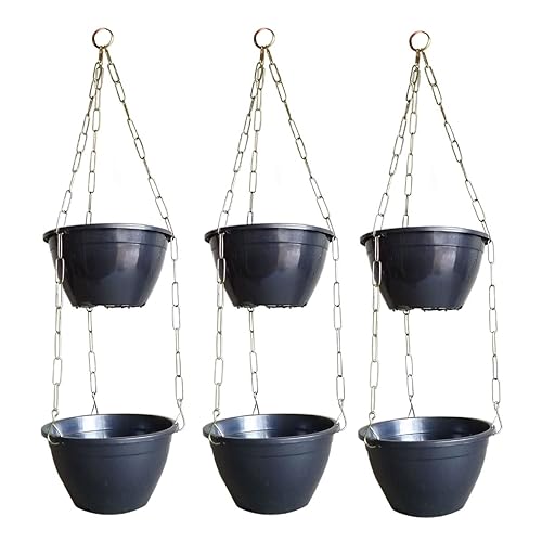 Kit 3 Violeteiro com Corrente Conjunto Para Pendurar Vasos Planta...