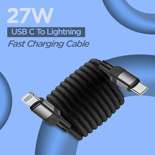Image of UNIGEN 1.5M USB Type C to Lightening 27W Fast Charging Nylon Braided USB Cable C Cable For iPhone 14,14 Pro,14 Pro Max, iPhone 13 Series,12,12 Pro,11,11 Pro Max iPhone 12 Mini, X, 8 Fast Data Transfer