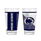 Rico Industries NCAA Penn State Nittany Lions - PSU 16 oz Pint Glasses with Digitally Printed Logo, Practical Set of 2 Classic Drinking Glasses, for Fans, Dishwasher Safe