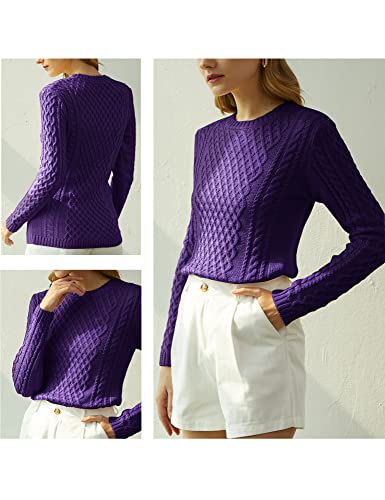 Image of v28 Women Crew Neck Knit Stretchable Elasticity Long Sleeve Sweater Jumper Pullover