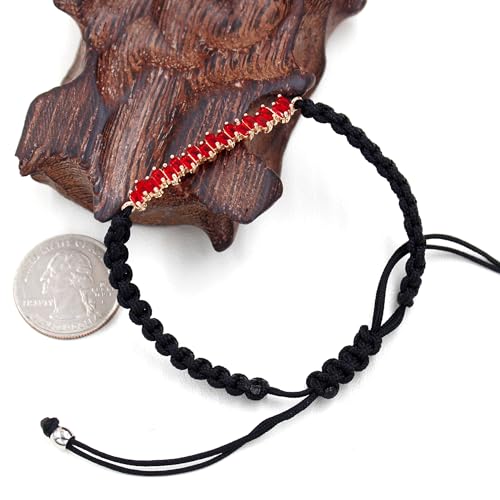 Image of Hand-woven String and Tennis Zircon Bracelet, Stylish Retro Adjustable Bracelet BFF Cubic Zirconia Crystal Women's Love Friendship Jewelry