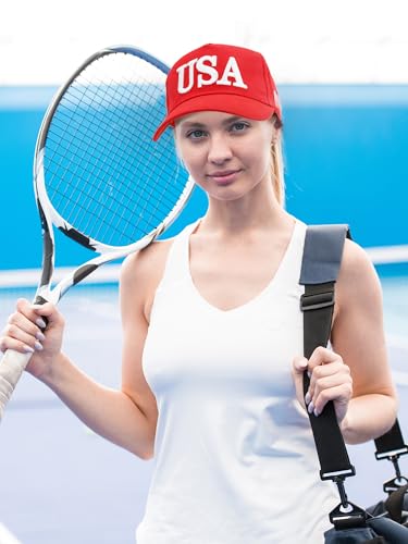Image of 4Pcs USA Hats for Men Patriotic Hat Embroidered American Flag Baseball Cap | Classic USA Hat & USA Cap Set | 100% Cotton | American Flag Hats for Men Women | Adjustable Baseball Cap for Daily Wear