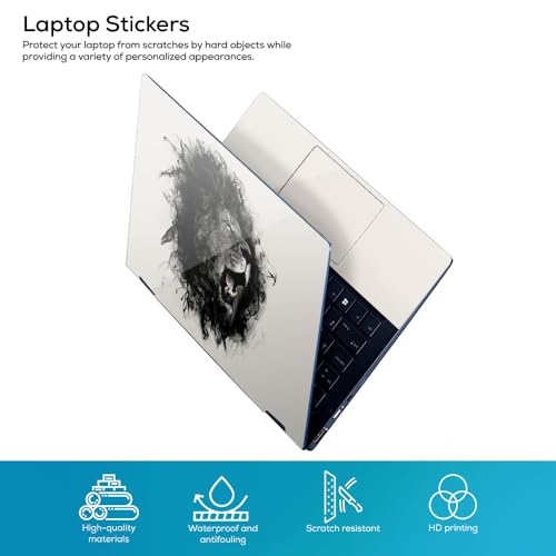 Image of Galaxsia The Lion Top+Wrist Pad Vinyl Laptop Skin /Sticker /Cover Upto 15.6 Inches Laptops Laminated-Removable-HD Quality Compatible for Hp-Dell-Sony-Lenovo-Asus etc.(15x10 Inches)