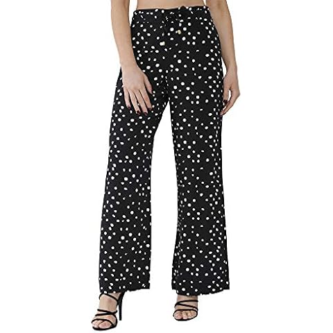 Off The High Street Women's Palazzo Pants Trousers Ladies Holiday Casual Wide Leg (Polka Dot, 16) Cover