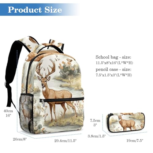 Sac à dos Deer Adventure grand format 40cm avec sa trousse