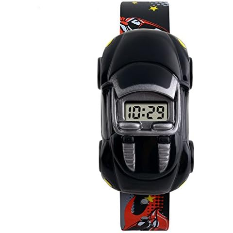 GRyiyi Kids Watch Car Shape Watch,Black Cover