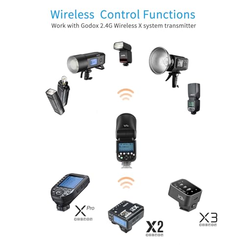 Image of Godox V1-C Flash for Canon, V1C 76Ws 2.4G Wireless TTL Flash Speedlite | 1 /8000 HSS, 1.5s Recycle, 480 Full Power Flashes, Rechargeable Battery, GODOX V1 C V1C Round Head Camera Flash Speedlight