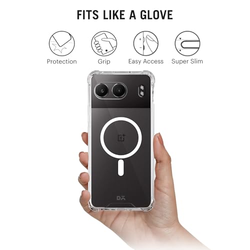 Image of DailyObjects Clear Magnetic Phone Case Cover Compatible with OnePlus Nord 4 | Wireless Charging Slim Back Cover | 2 Layer Edge Protection & Shockproof